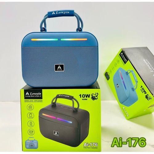 Loveyin AI-176 10W Portable Wireless Bluetooth Speaker with TWS, FM Radio, RGB LED & USB/TF Card Support