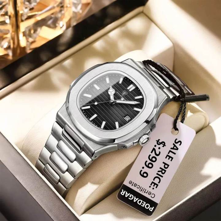 Luxury Silver Stainless Steel Watch